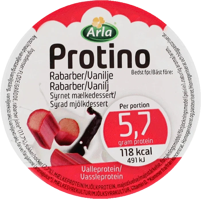 Protino rabarber / vanilj portion