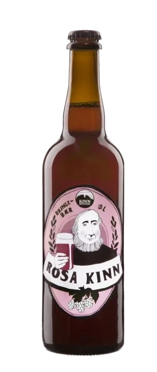 Kinn Rosa Bringebærøl 0,33l flaske