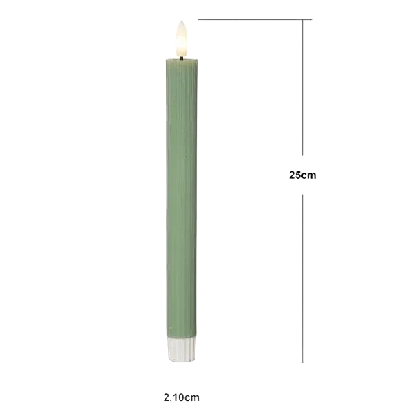 Antikljus LED Flamme Stripe Grön 25cm