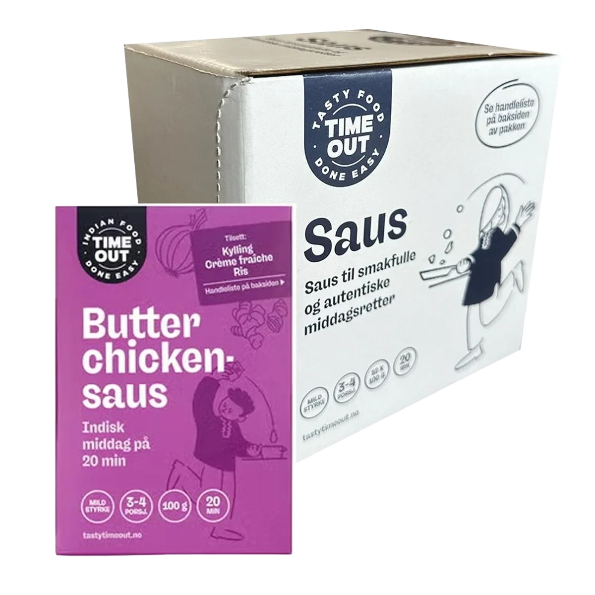 Butter Chicken Saus (Kartong 10 x 100g)