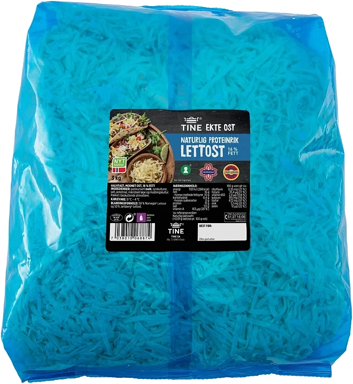 Ekte revet ost lett   3kg