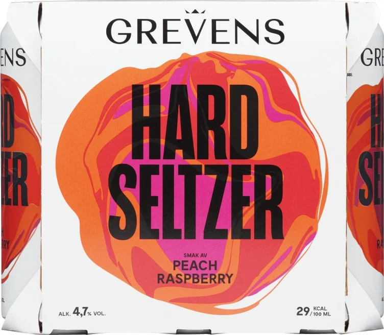 Grevens Hard Seltzer Peach Rasp 0,5lx6bx