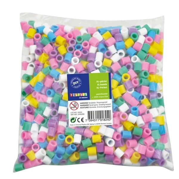 Xl Rørperler Pastellmiks 1000 Stk