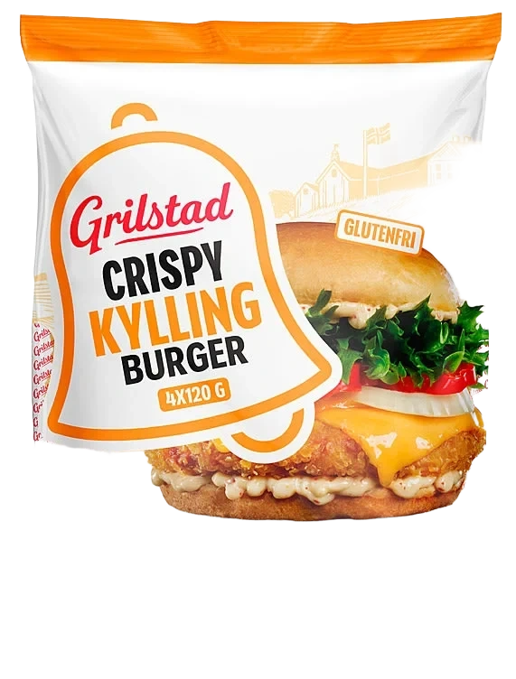 Crispy Kyllingburger 4x120g Grilstad