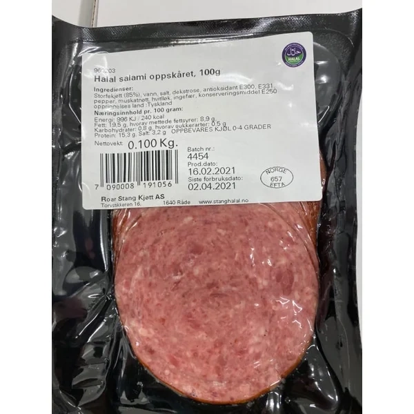 Salami Halal Skivet 200g Stang