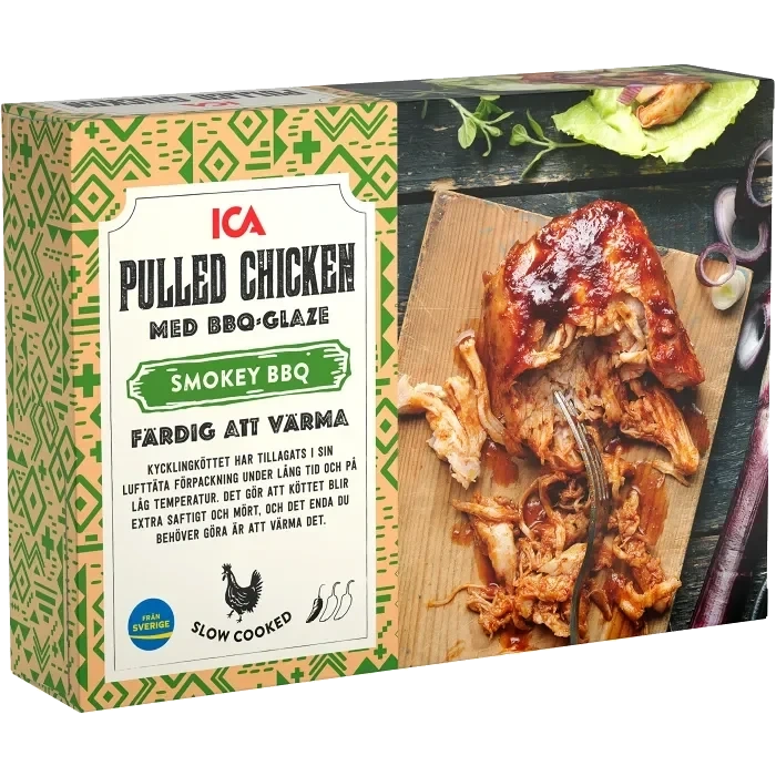 Pulled Chicken Smokey BBQ med glaze 500g ICA