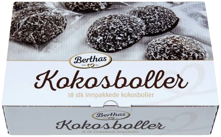 Kokosboller 18stk 420g Berthas