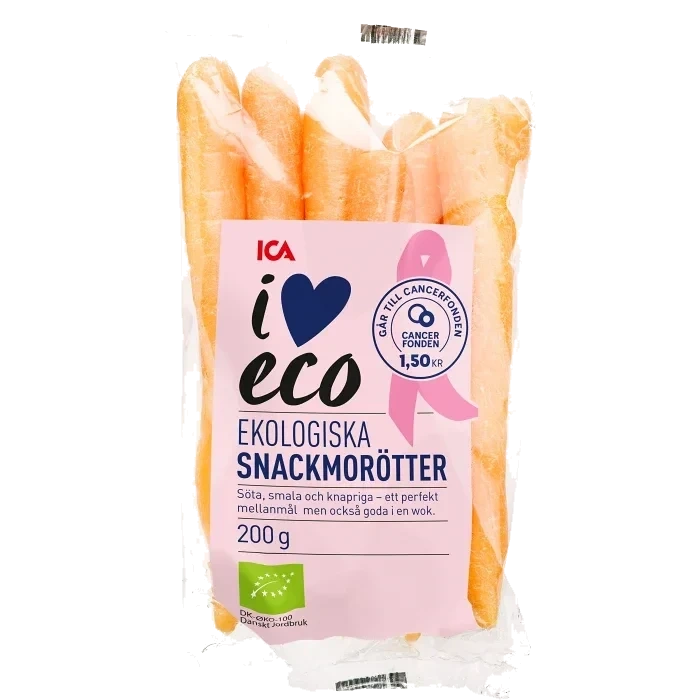 Snackmorot Rosa bandet 200g Klass 1 ICA I love eco