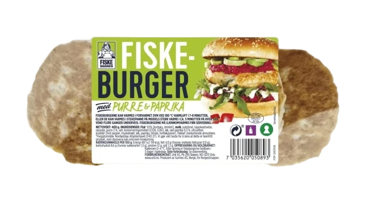Fiskeburger 65% Purre&Papr 400g Fiskemannen