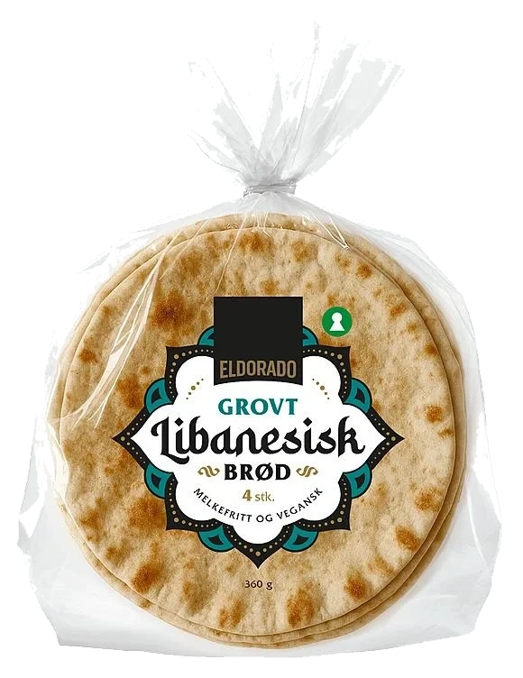 Libanesisk Brød Grov 4stk 341g Eldorado
