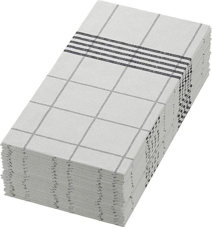 Serv.towel Napkin m.Grå Ruter 1/8br