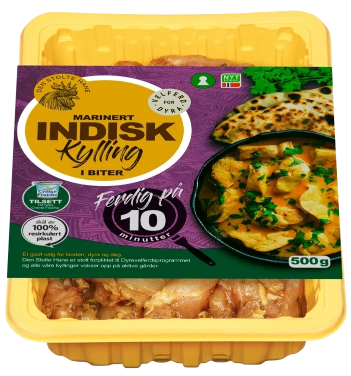 Kylling Lårkjøtt Strimlet Indisk 500g
