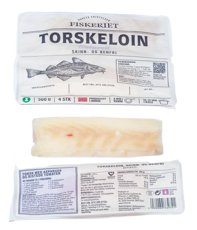 Torskeloin u/skinn 500g