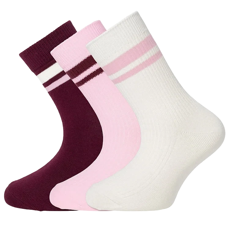 PIERRE ROBERT GROUP AS Basic Socks Kids X3 Ivory/pink/berry 25-28