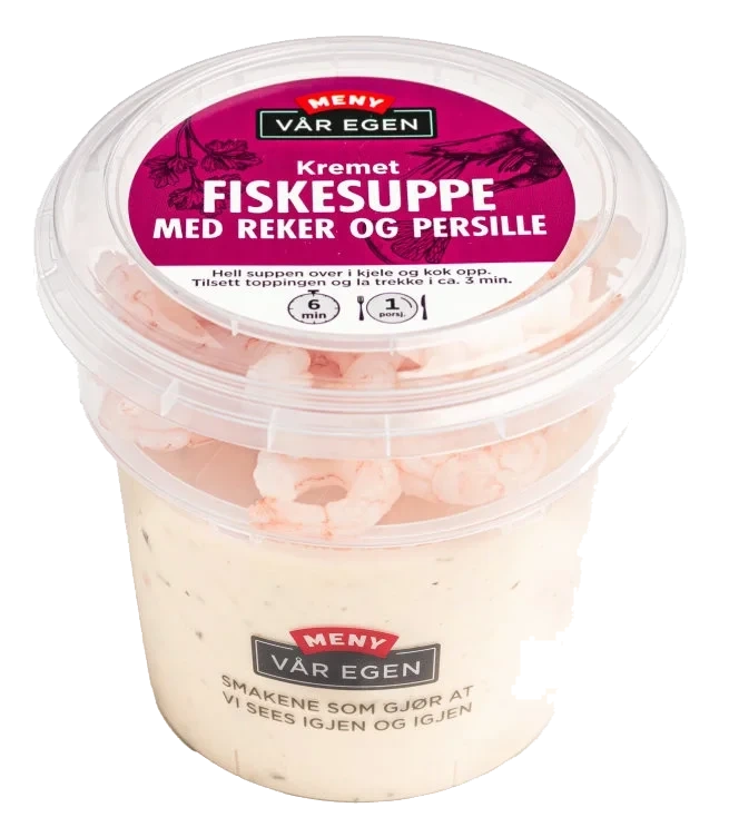 Kremet fiskesuppe 4dl + norske reker