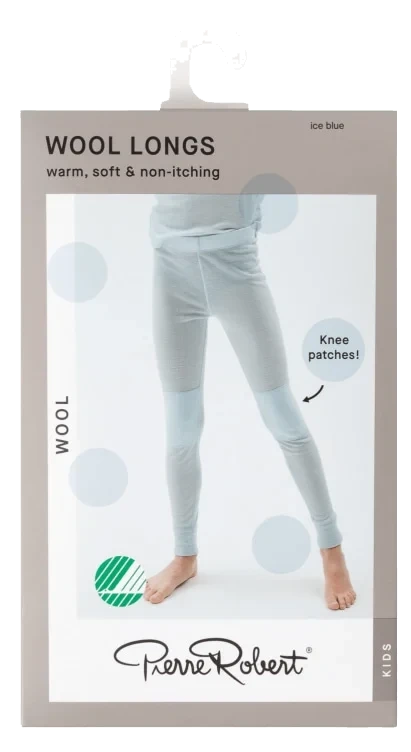 Wool Longs Kids Ice Blue 134-140 Pierre Robert