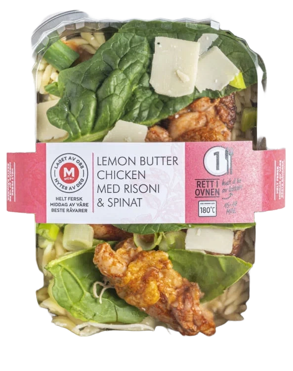 Butter Chicken Lemon m/Risoni&Spinat 470g Delis