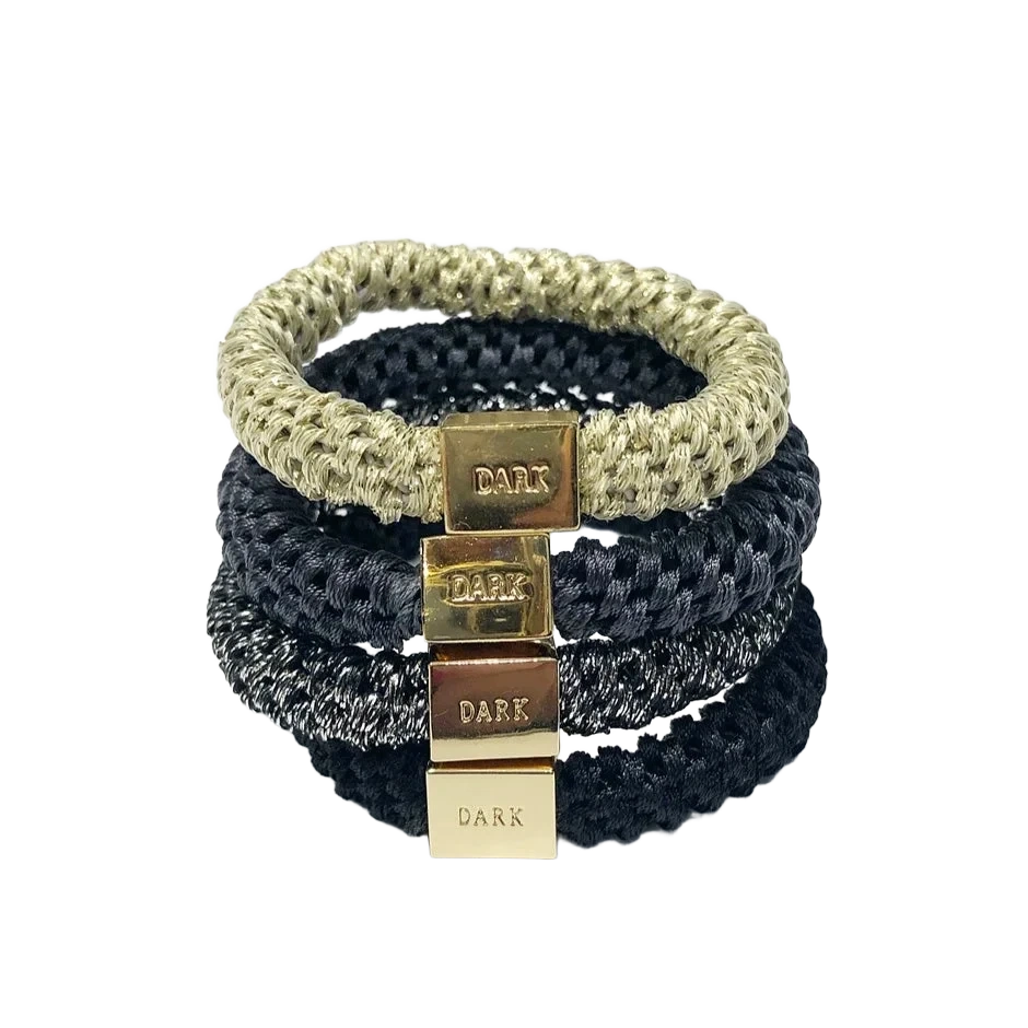 Dark Fat Hair Ties 4 Pk Combo