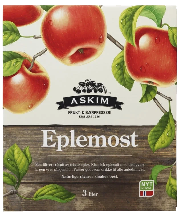 Eplemost Klar 3l Bib Askim Frukt – og Bærpresseri