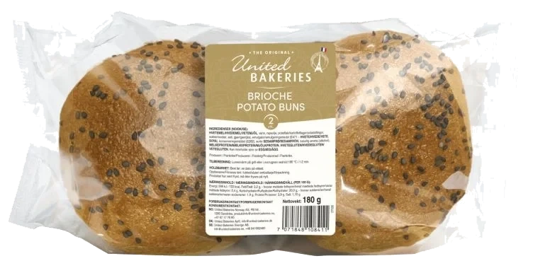 Potato Burger Buns 180g United Bakeries