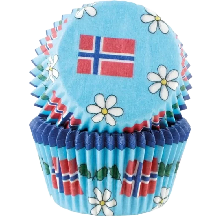 Muffinsformer Norske Flagg 50stk Cacas