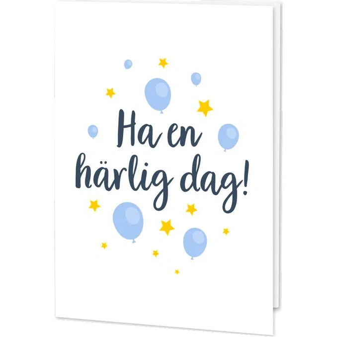 Kort Ha en härlig dag Blå & Gul