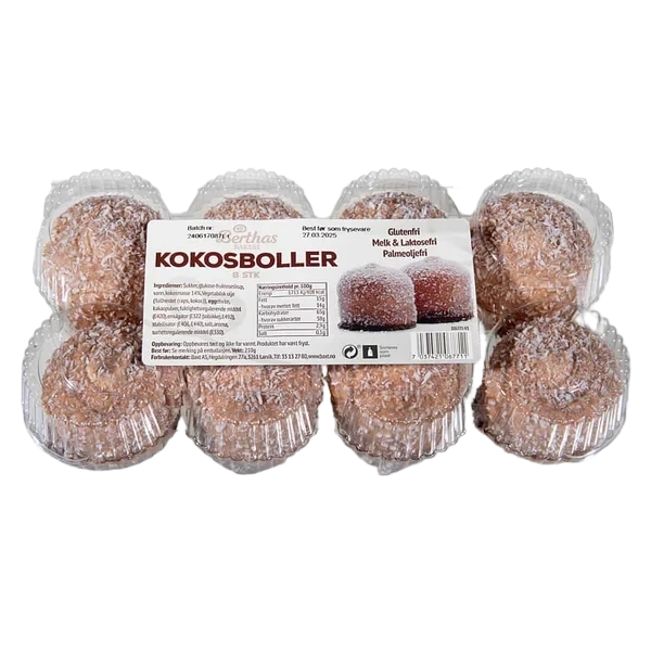 KOKOSBOLLER 8stk 210g berthas