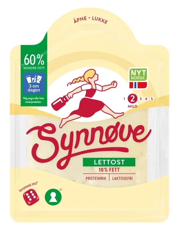 Gulost Lett 10% skivet 150g Synnøve