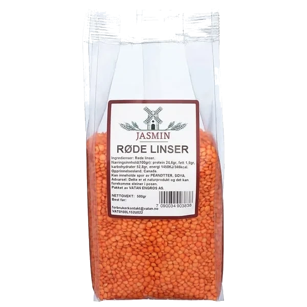 Røde Linser 500g Jasmin