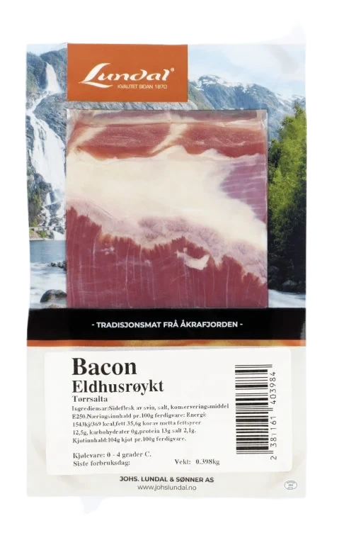 Bacon Eldhusrøykt Ca500g Lundal