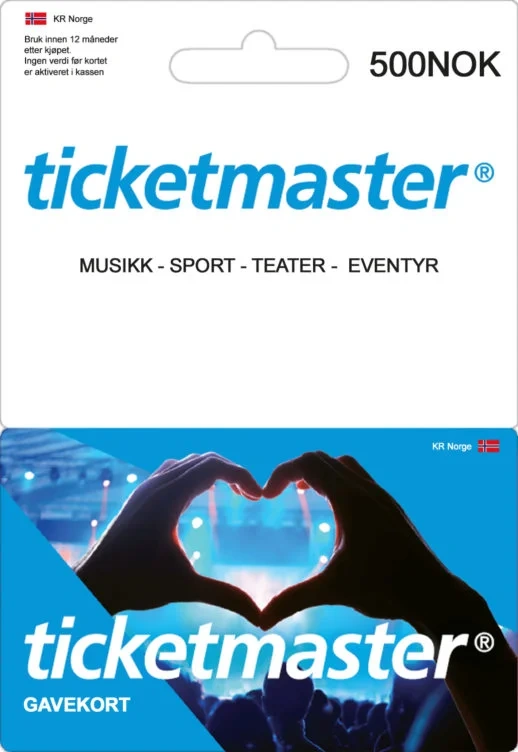 Ticketmaster Gavekort Kr 500
