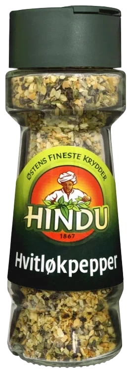 Hvitløkspepper 45g glass Hindu