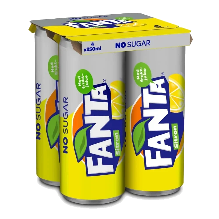 Fanta Sitron No Sugar 0,25lx4 boks