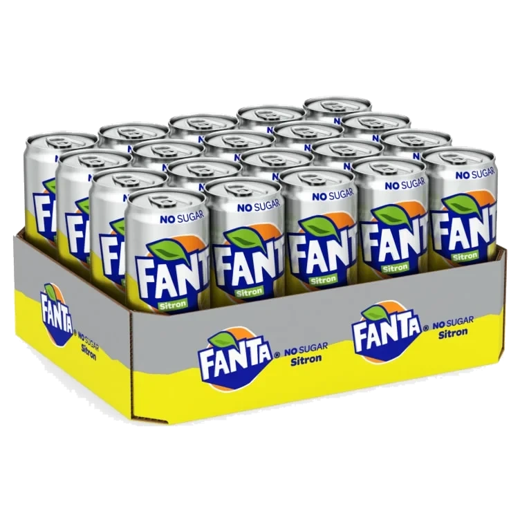 Fanta Lemon u/Sukker 0,33lbx Brett A 20stk