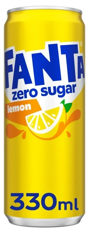 Fanta Lemon u/Sukker 0,33l boks