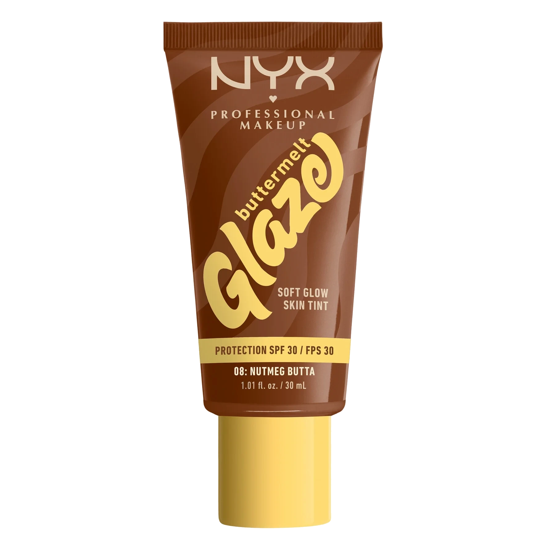 NYX PROFESSIONAL MAKEUP Buttermelt Glaze Soft Glow Skin Tint SPF30 08 Nutmeg Butta