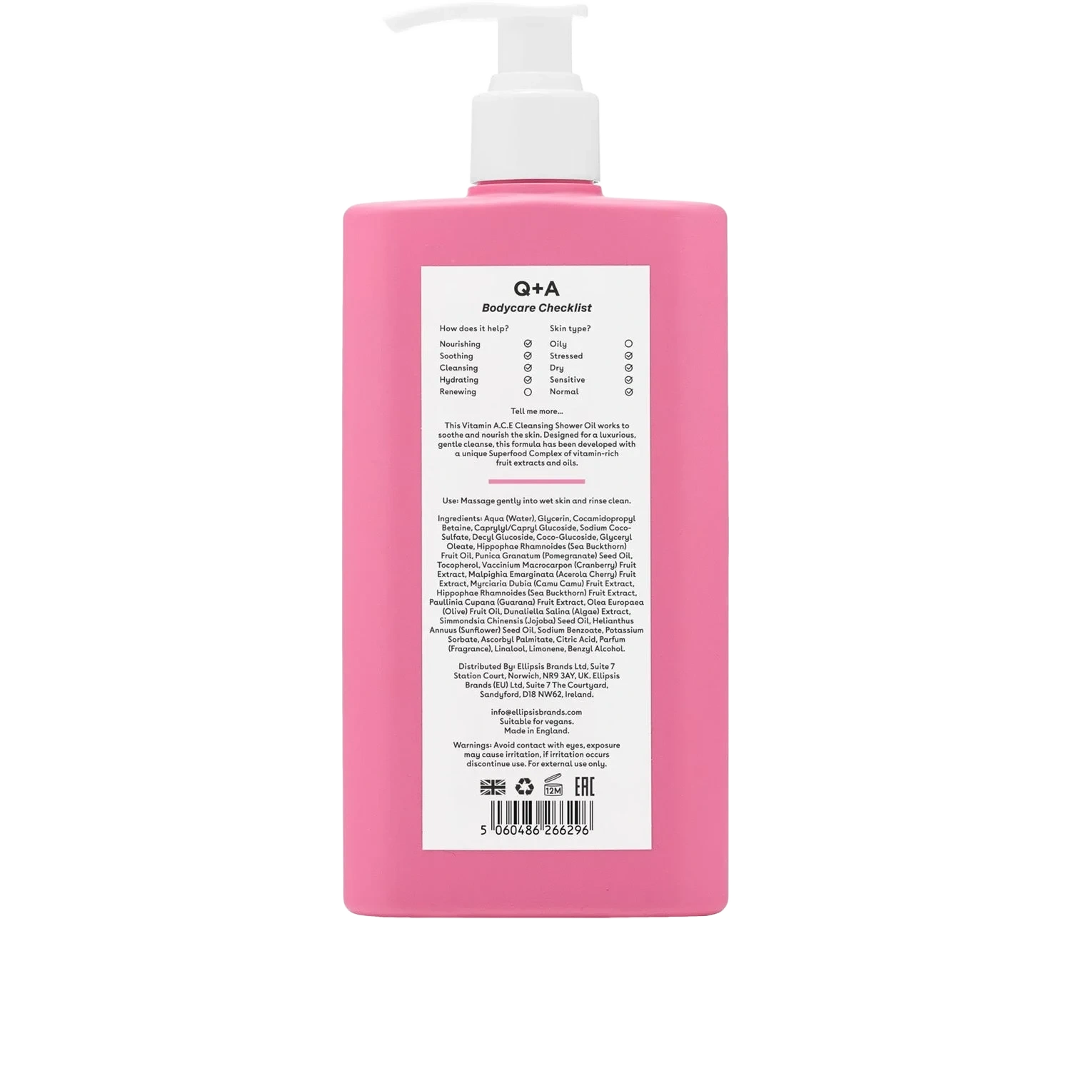 Q+A Vitamin A.C.E Shower Oil