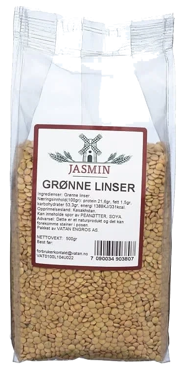 Linser Grønne 500g Jasmin