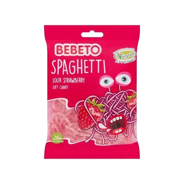 Bebeto Spaghetti Sour Strawberry 80g