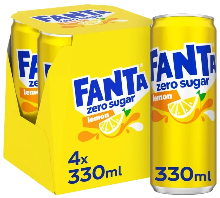 Fanta Lemon No Sugar 0,33lx4 boks