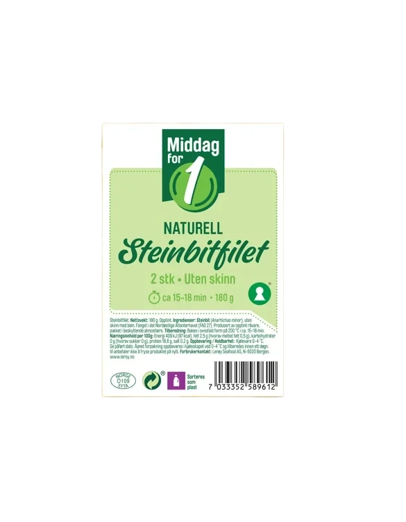 Steinbit Porsjoner 2x90g Billig Middag