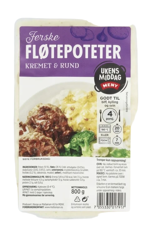 Fløtepoteter 800g Meny