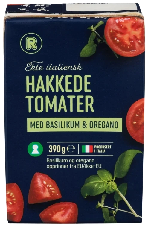 Tomater hakkede med basilikum   390g