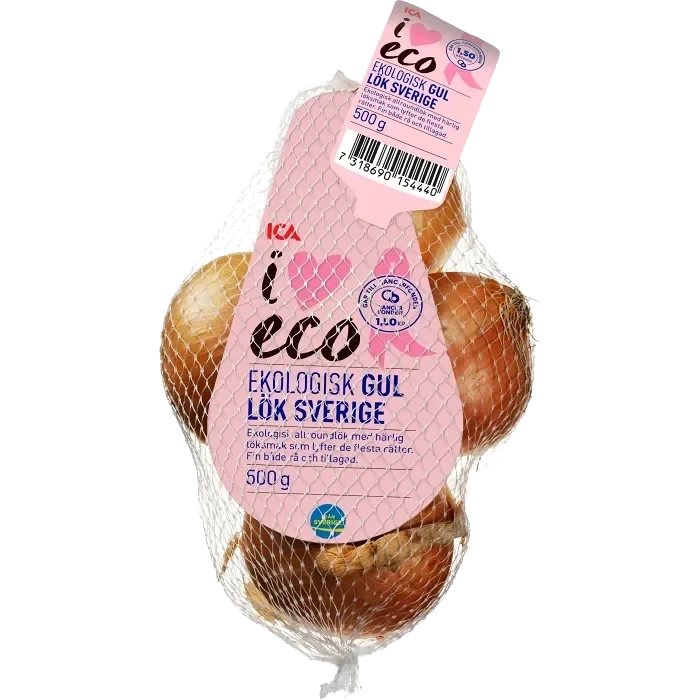 Lök Gul i nät 500g KRAV Klass 1 ICA I love eco
