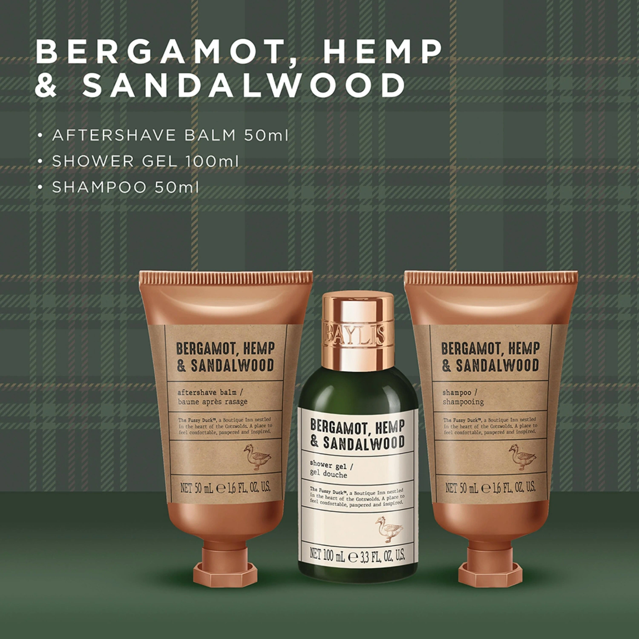 Baylis & Harding The Fuzzy Duck Bergamot, Hemp & Sandalwood Men's Refreshing Essentials Gift Set, 1 sett