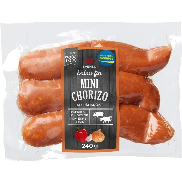 Minichorizo Extra FIn 78% Kötthalt 240g ICA