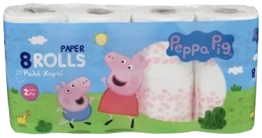 Toalettpapir Mønstret 8rl Peppa Pig