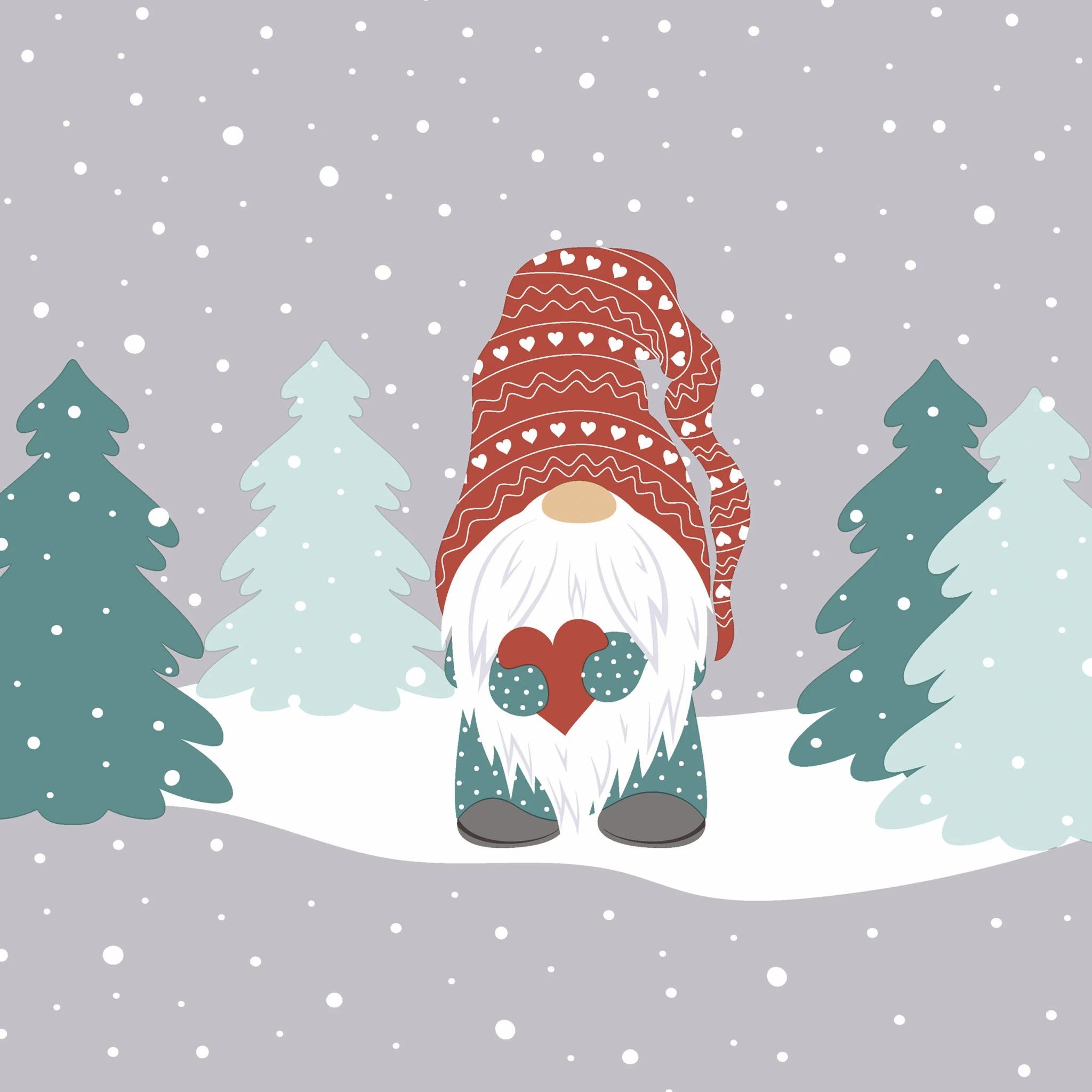 Tissueservett Tomte