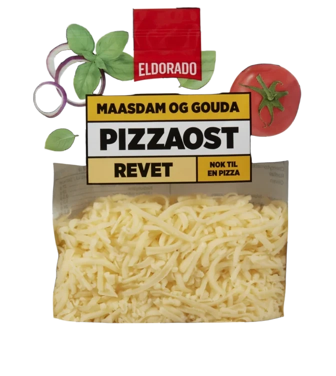 Pizzaost Maaasdam og Gouda Revet 150g
