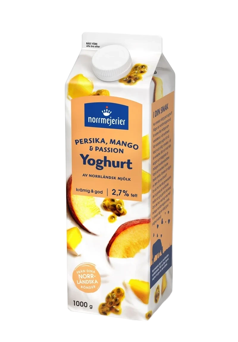 Norrmejerier Fruktyoghurt 2.7% Persika/Mango/Passion